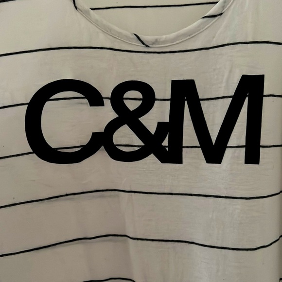 CAMILLA & MARC C&M LOGO RACERBACK LONG DRESS - NAVY & WHITE STRIPED - SIZE L - Picture 3 of 7